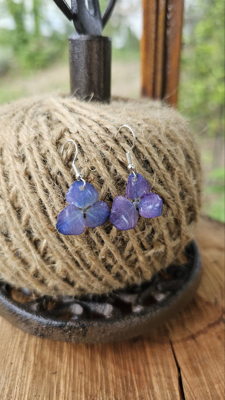 Ortensia Singola Con Ganci Color Argento